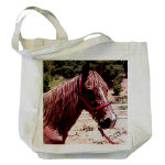 horse art photo drawing on tote bag